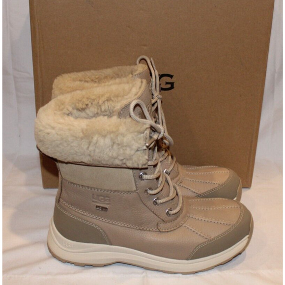 NEW UGG Women's‎ ADIRONDACK III Leather Winter Waterproof Boots MDSD BEIGE - Picture 2 of 11